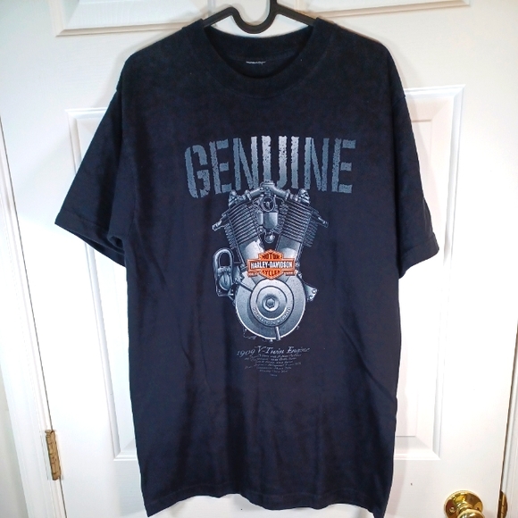 Harley Davidson Genuine 1909 V-Twin Black Mens Large 2005 Biker Wolverine NO TAG - Picture 1 of 11